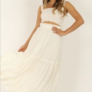 (Cream) Settle the score 2 piece set Showpo